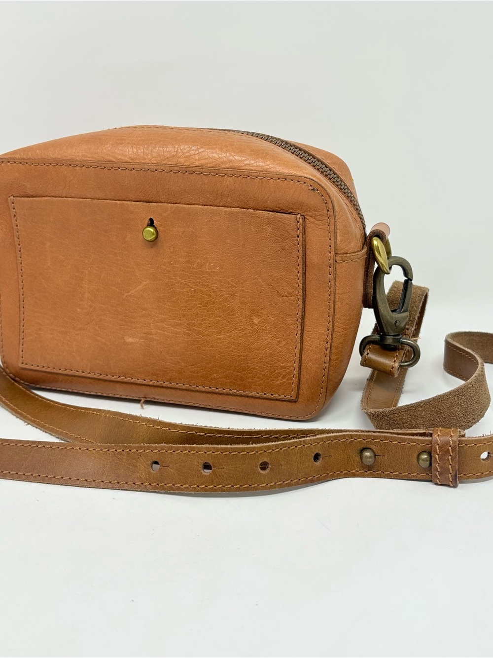 Madewell Tan Brown Leather Crossbody Bag Shoulder Purse The Transport Camera Bag